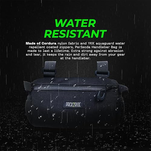 Miniatura 4 de Perfecda - Bolsa para manubrio de bicicleta, resistente al agua, tela Cordura duradera y bolsa de bicicleta para viajes diarios, almacenamiento