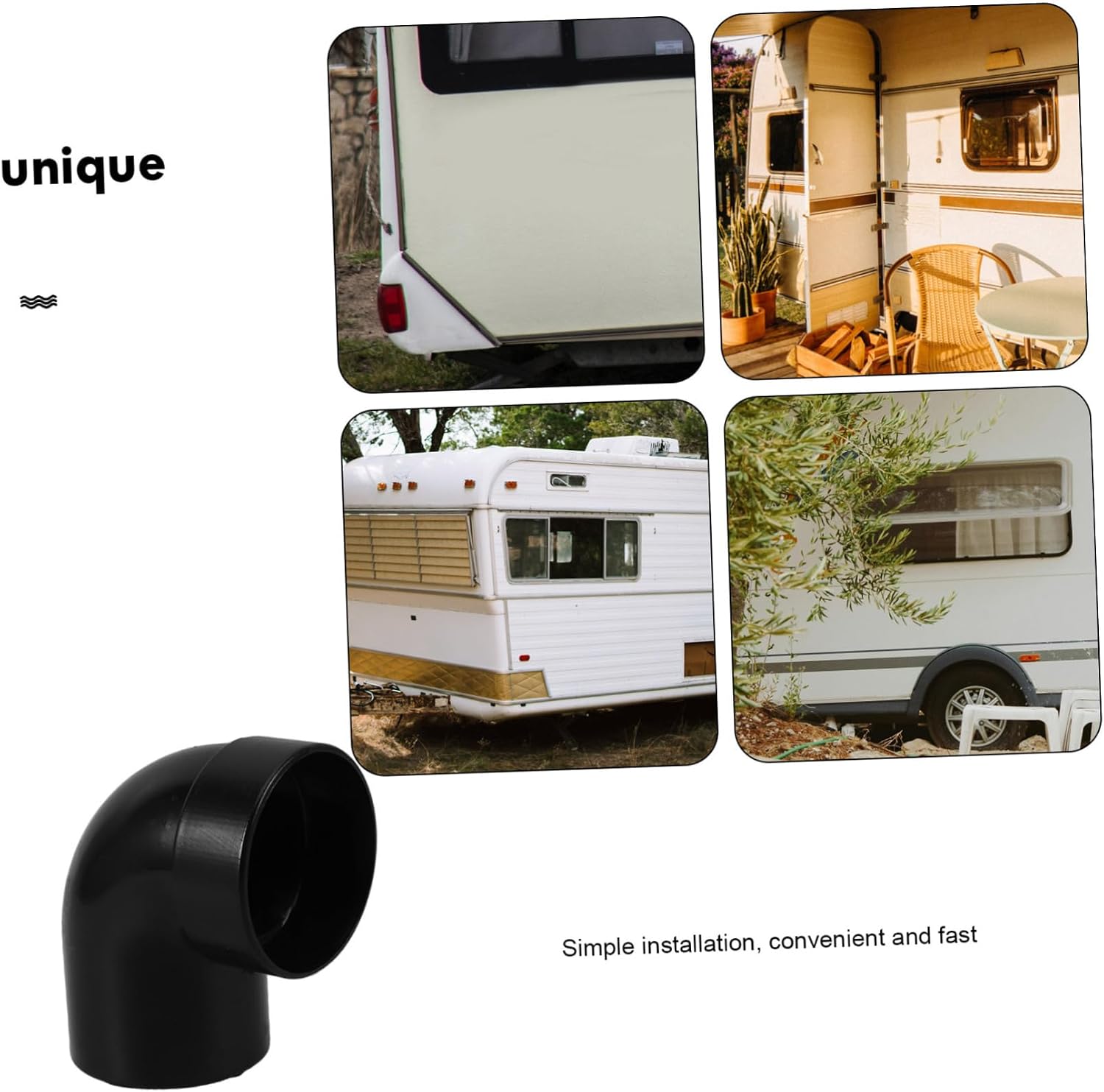 Alipis Rv Truck Heater Ducting System Adapter Abs Material Air Duct Elbow Connector for Car Air Outlet
