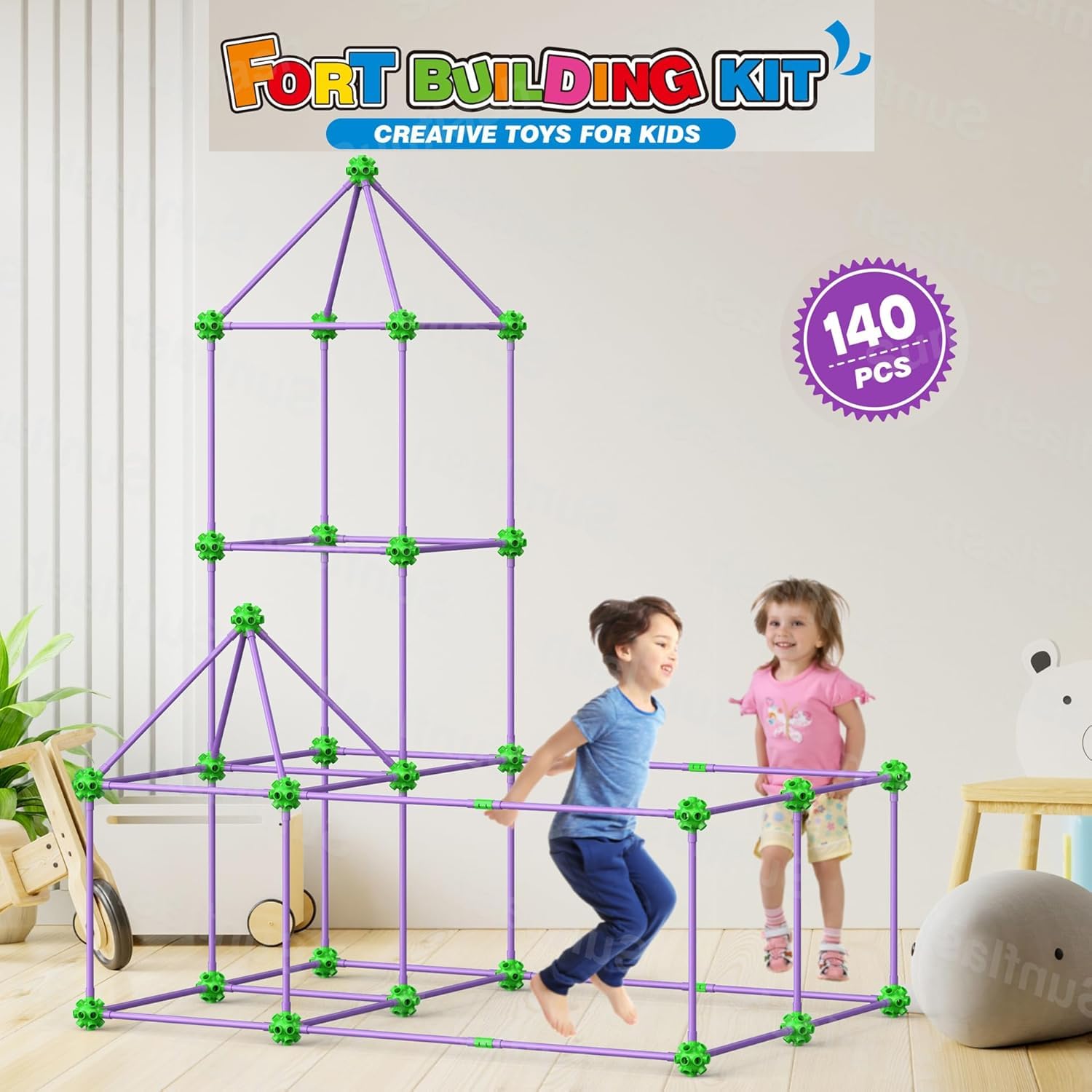 Set 5 costruzioni morbide per bambini età 1-3 anni multicolore