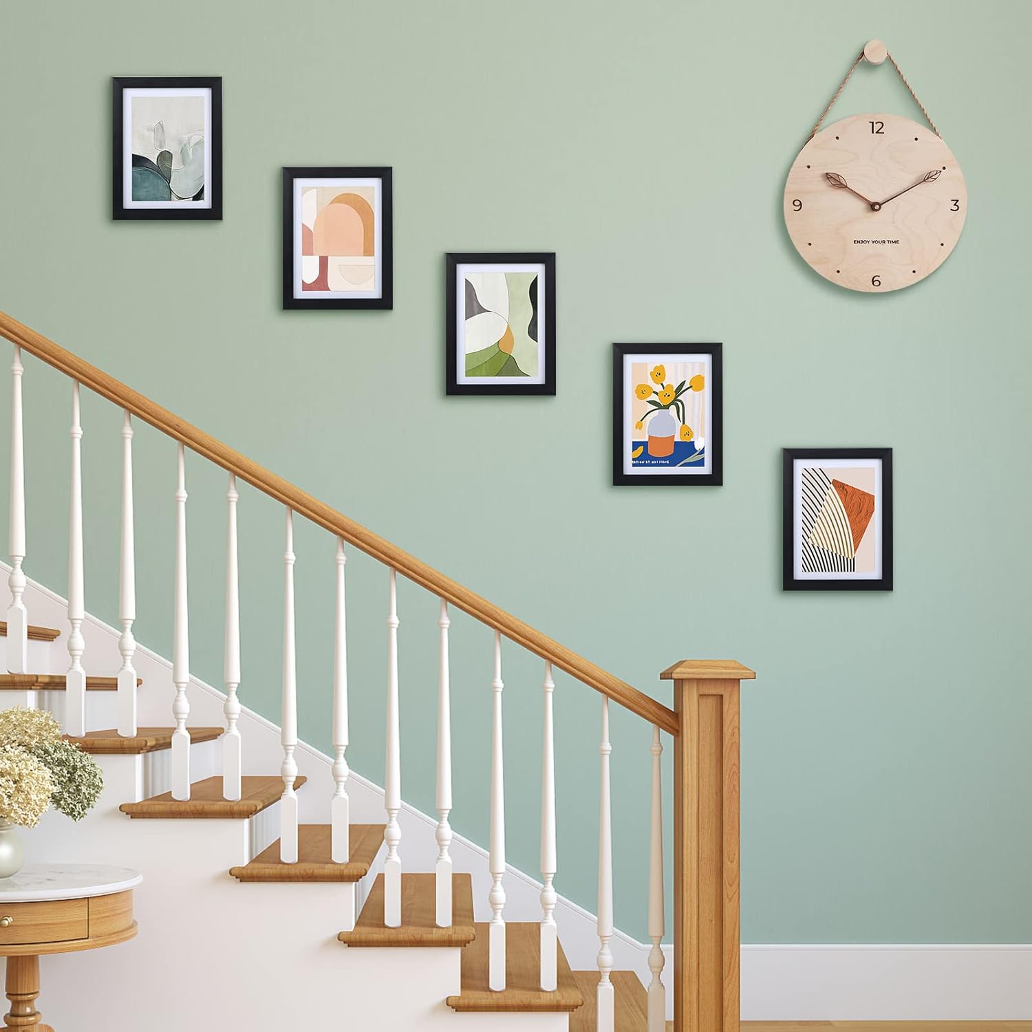 Giftgarden 5x7 Picture Frame Set of 8, 6x8 Matted to Display 5 by 7 Photo with Mat or 6 by 8 Without Mat for Wall or Tabletop, Black