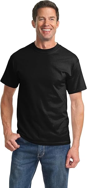 Port & Company Mens Tall Essential T-Shirt, Jet Black, X-Large Tall