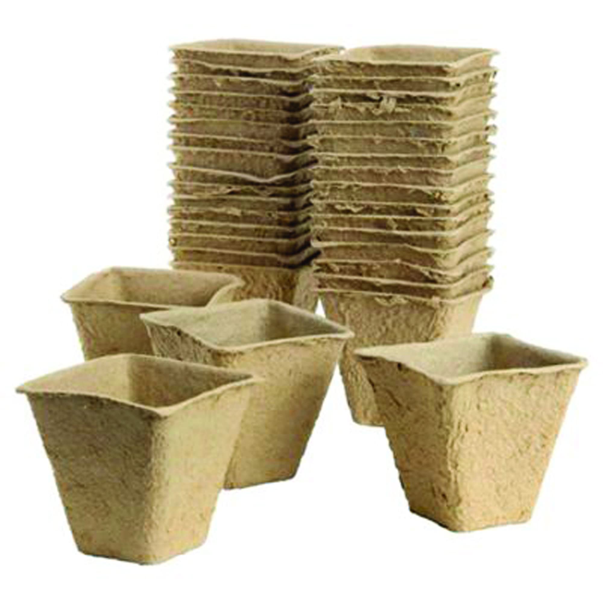 Gro-sure Fibre Pots Square 6cm 20pk Propagation kit, Brown