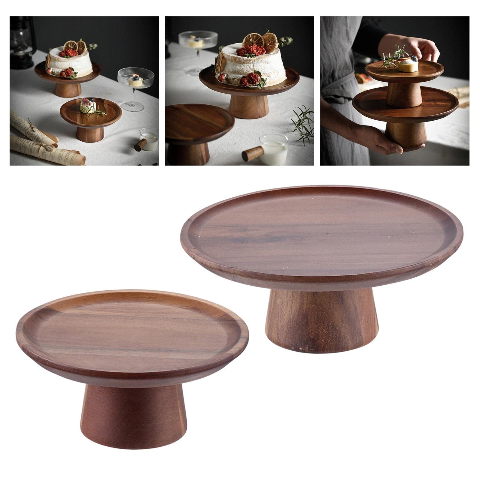 Lot de 3 présentoirs à gâteaux en bois pour tartes de table de mariage S