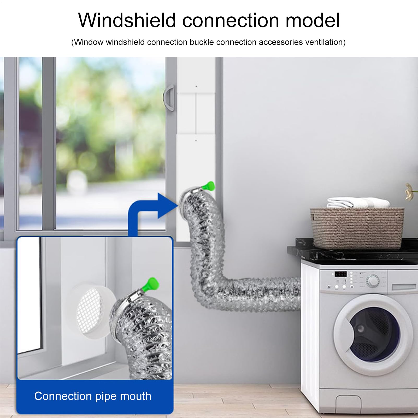 Juego de conductos de ventana, kit de ventilación para secadora interior