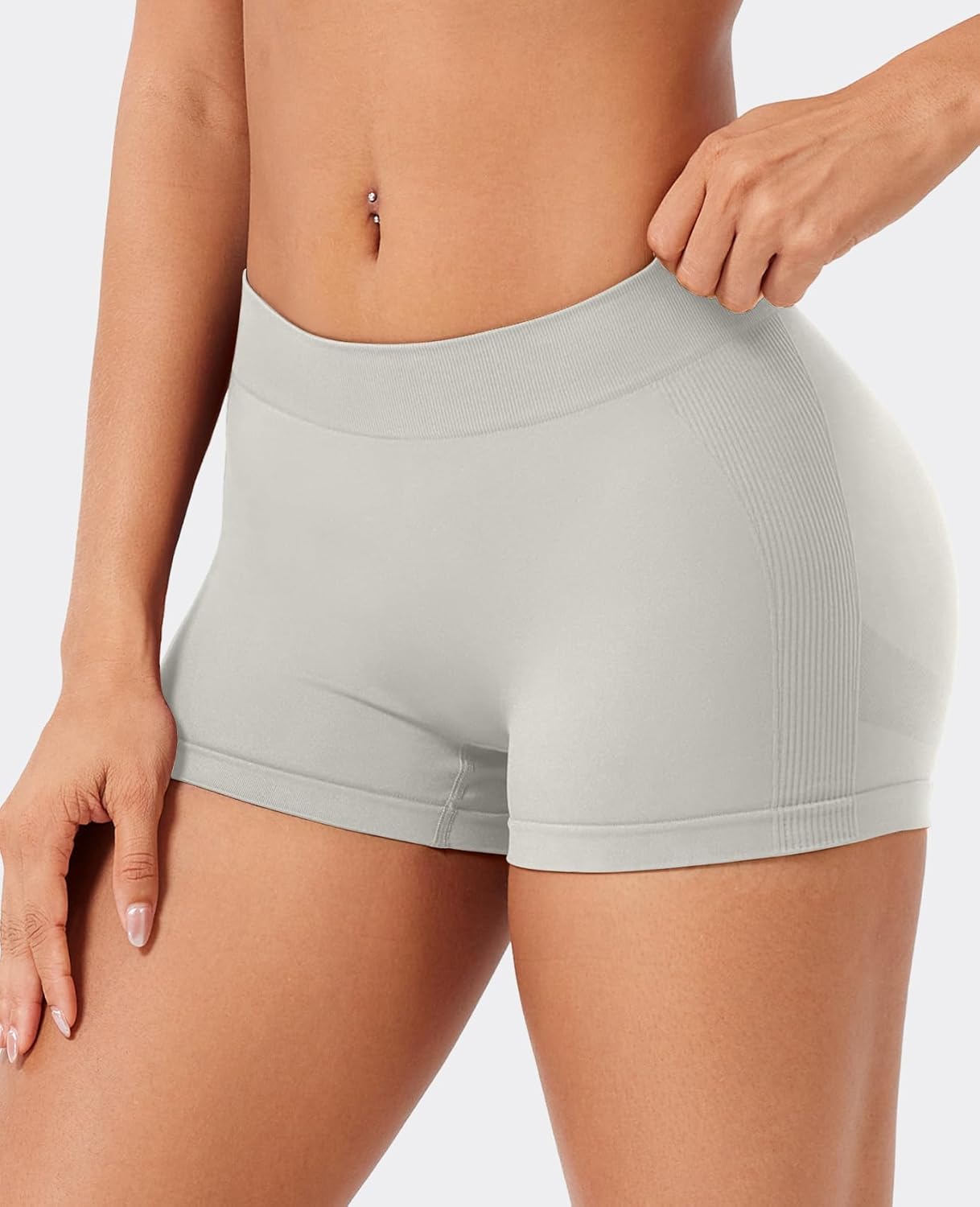 VOYJOY Women Impact Booty Shorts 2.5" Low Rise Hidden Scrunch Butt Lifting Seamless Workout Gym Running Biker Hot Shorts - Image 2
