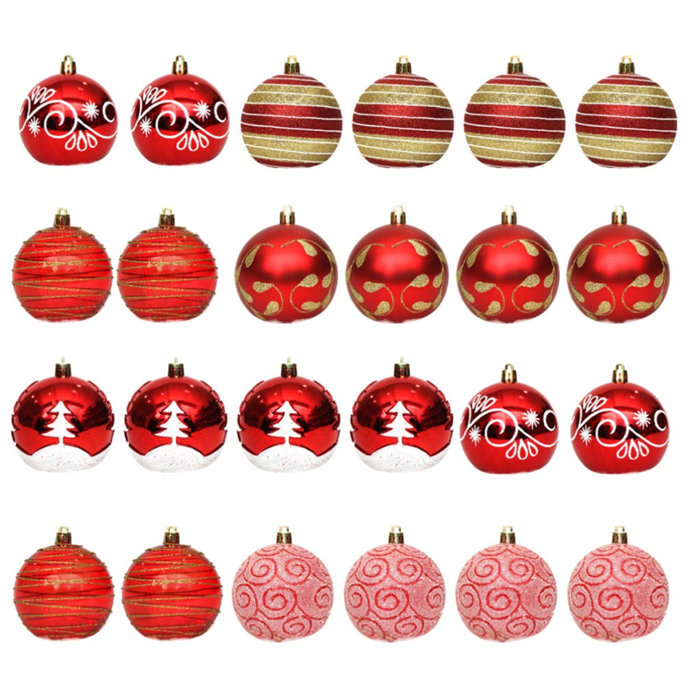 Pièces Décorations d'arbre De Noël Ornements De Boule pour Le Sapin De Noël Ornements De Boules De Mini Boules De Noel Décor Suspendu De 6cm Balle Suspendue
