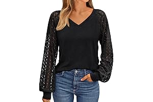 Trendy Women's Long-Sleeve Lace Blouses: Enhance Your Casual and Business Style
