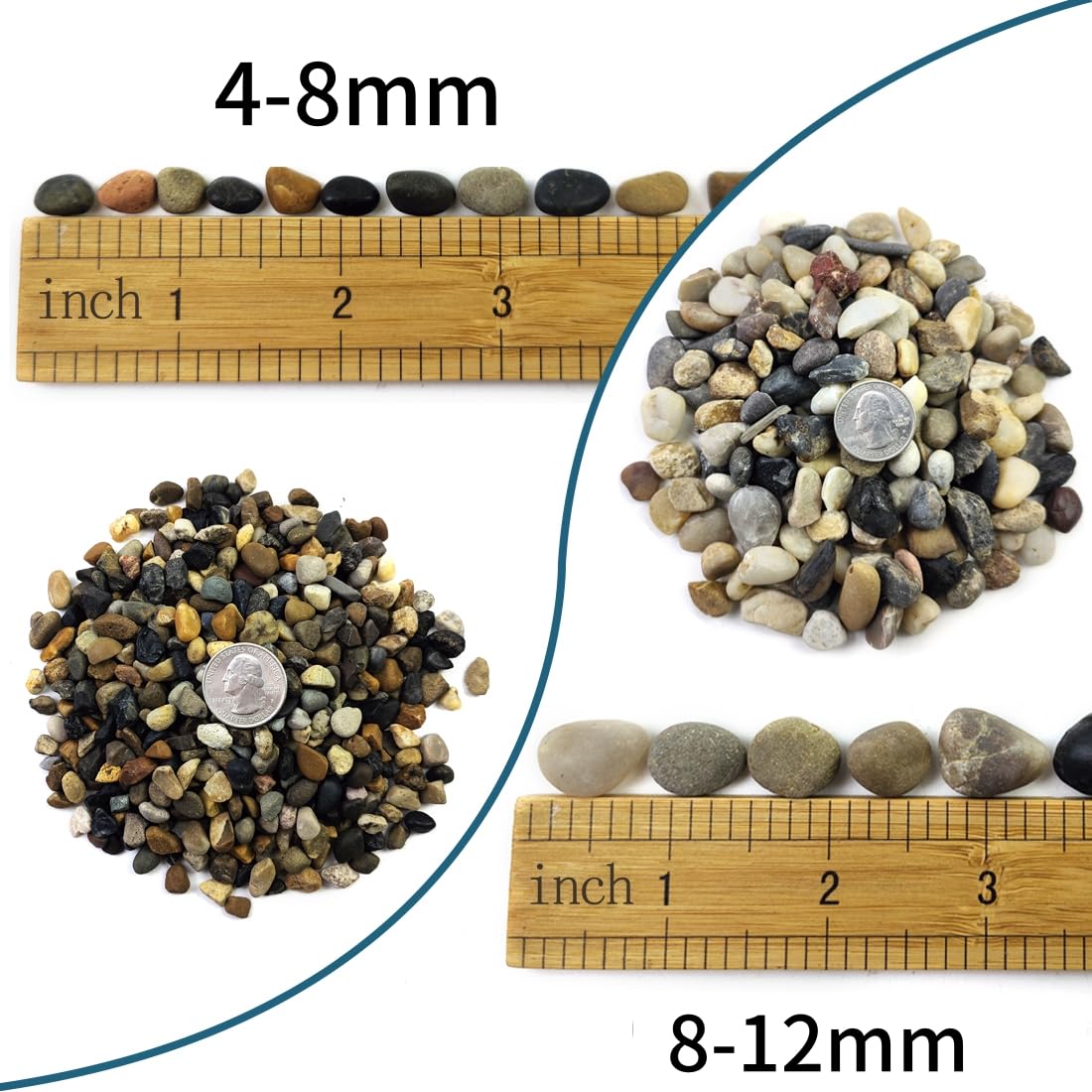 SHIZWU Aquarium Gravel, Natural 4.5kg 4-8mm Fish Tank Gravel for Plant Substrate Decorative River Rocks for Aquascaping - Image 2