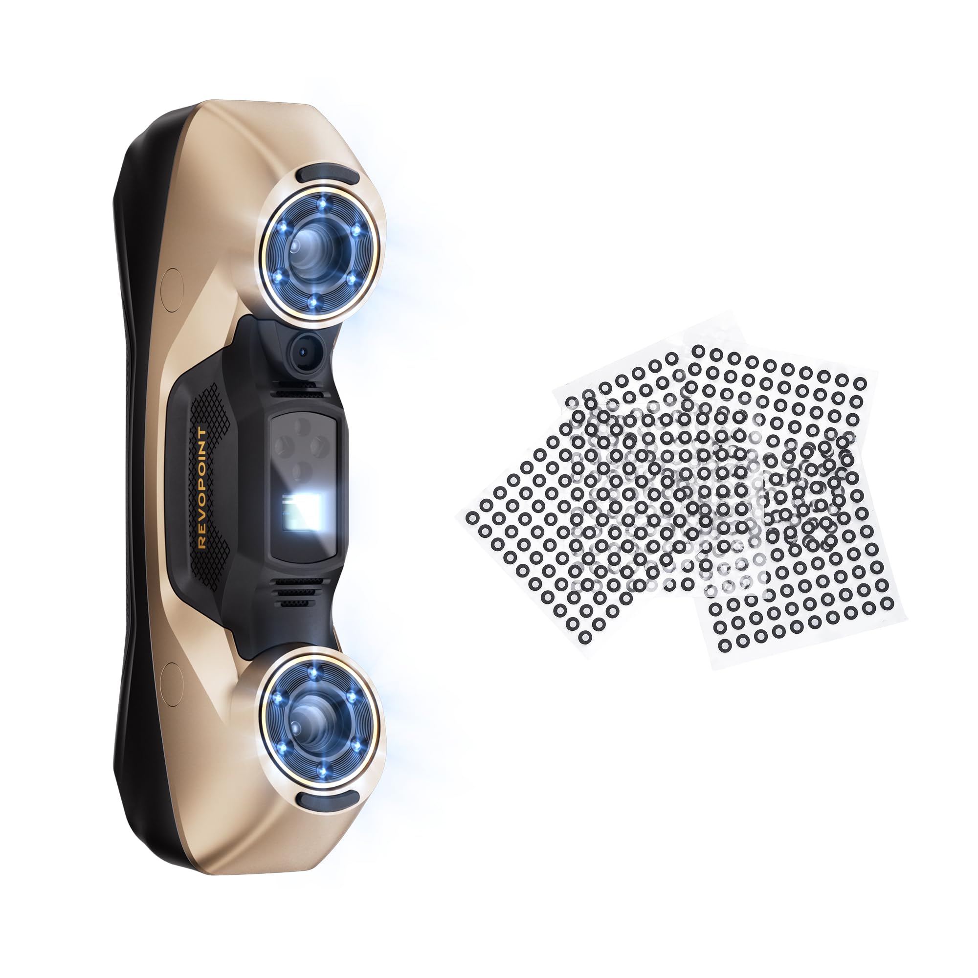 Revopoint MetroY Ultra 3D-Scanner & 3D-Scanning-Marker, 0,01 mm präziser Blauer Laser, 90 FPS Highspeed
