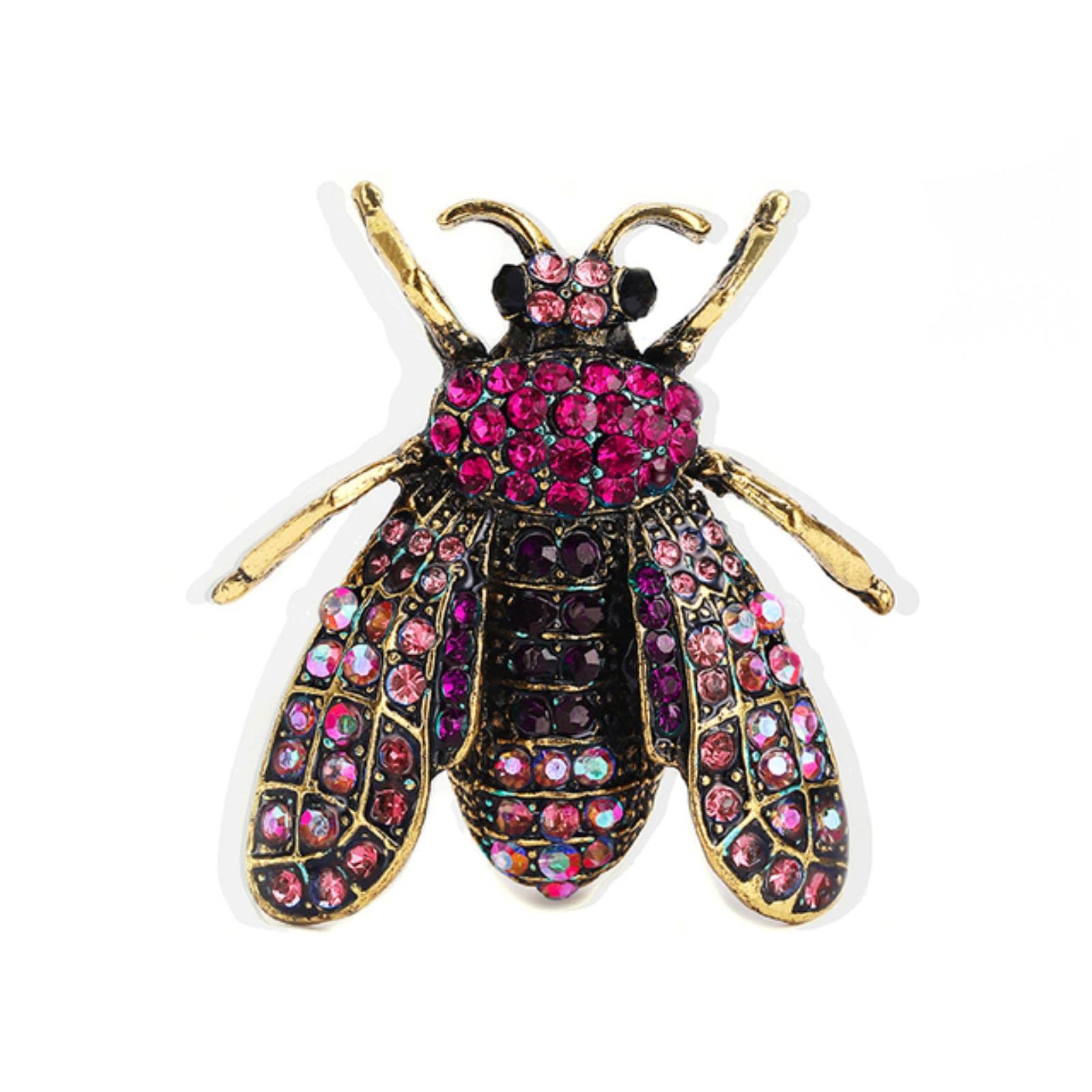 Stang Men's Fuchsia Retro Enamel Insect Beetle Brooch Coat Sweater Pin Corsage And Wo Collar Pin Personality Exquisite Accessories Gift