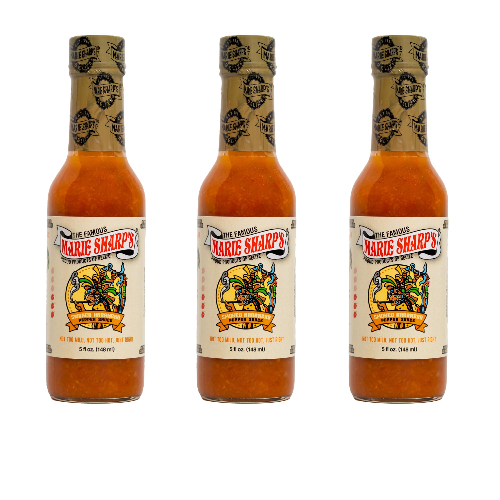 Marie Sharp's Smoked Habanero Pepper Sauce 5oz Pack of 3