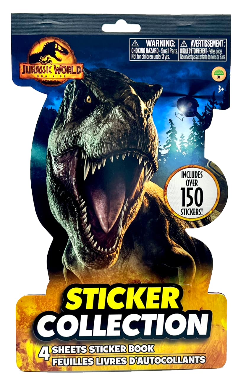 Dinosaur Sticker Collection, Includes Over 150 Stickers, 4 Sheets Sticker Book