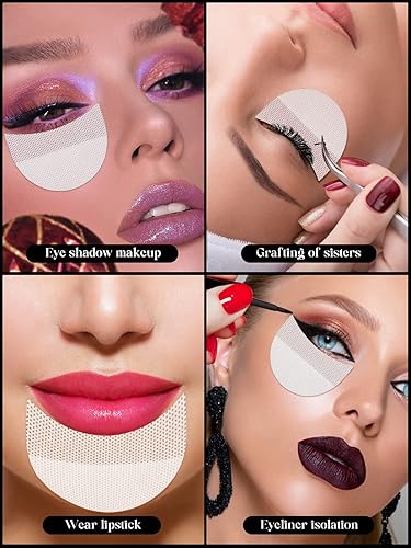 Miniatura 7 de Kalolary 120 protectores de sombra de ojos, almohadillas de sombra de ojos, plantillas sin pelusa, almohadillas de sombra de ojos para extensiones