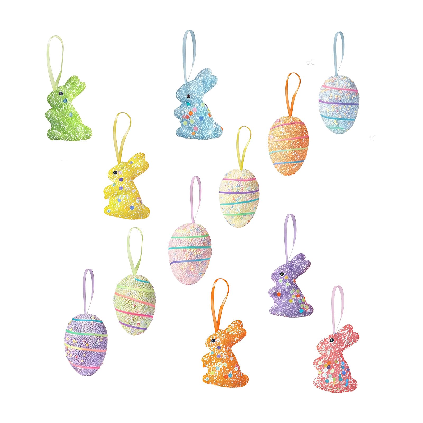 Piceioep 1Set Easter Party Decorations with Foam Rabbits and Carrot Hanging for Celebration Simulation Carrot Ornament