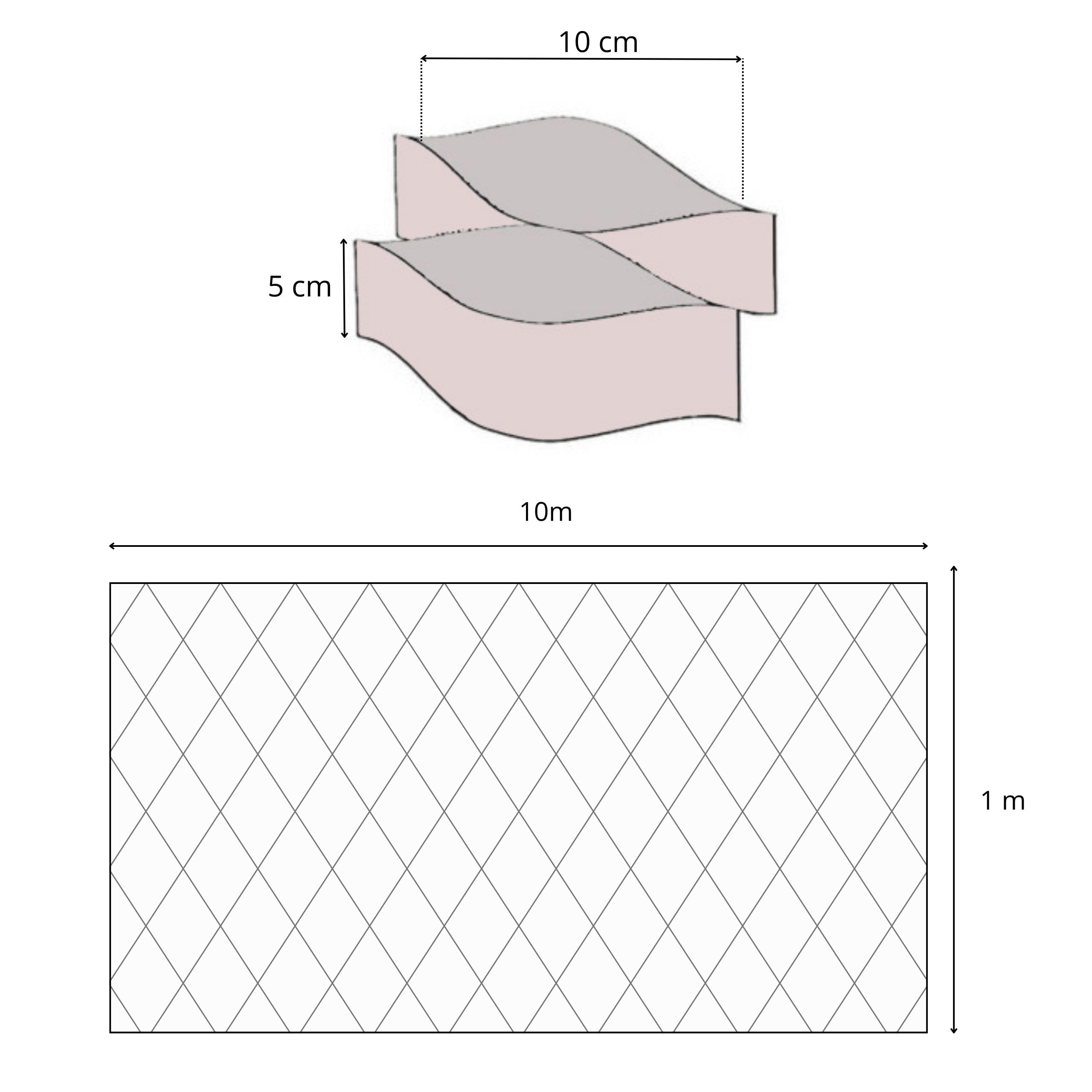 Stabilizzatore de Ghiaia 5 cm di altezza (10x10cm) 1x10m - 10m2