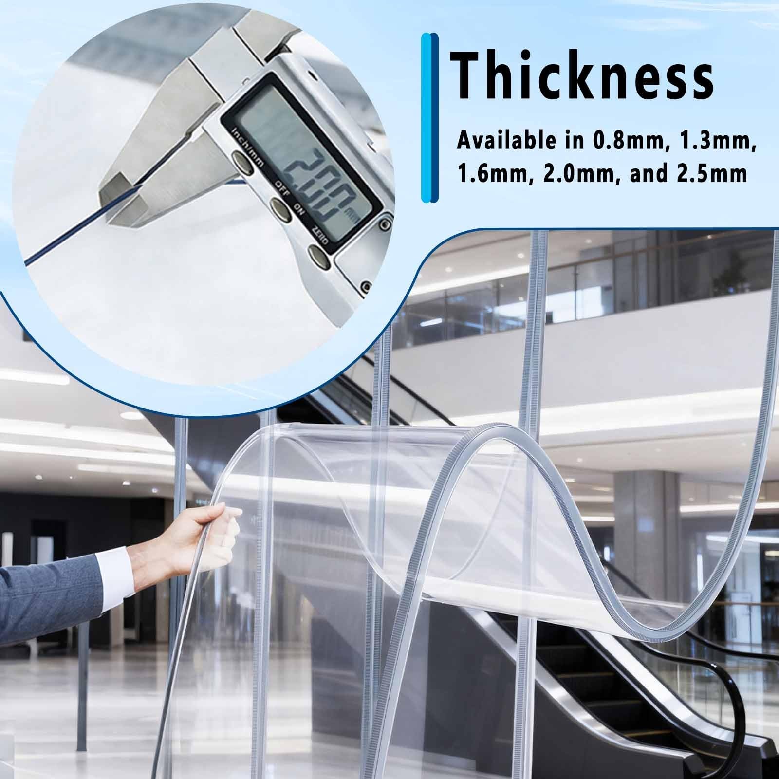 Rideau À Lanières Rideau De Porte Exterieur Rideaux À Lamelles Transparent Imperméable Rideau Laniere PVC Coulisse À Gauche Et À Droite Facile À Installer(1.6 mm,H290cmxW50cm)