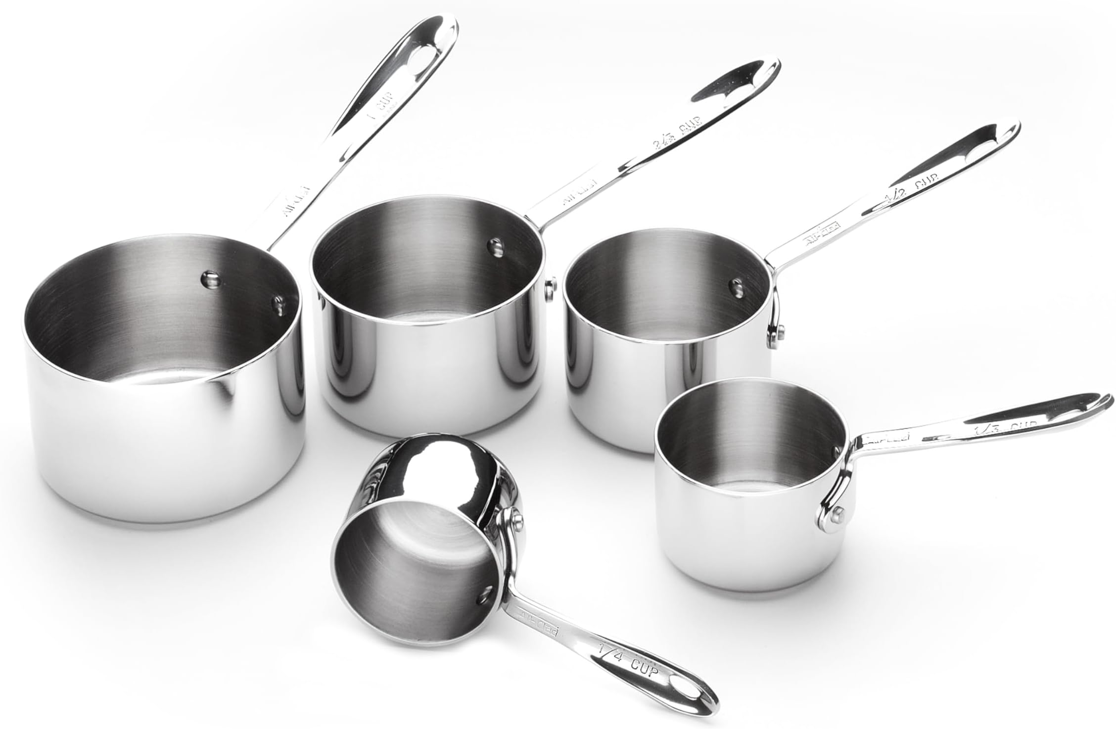 Kitchen Accessories Stainless Steel Measuring Cup Set 5 Piece Cookware, Pots and Pans, Dishwasher Safe Silver