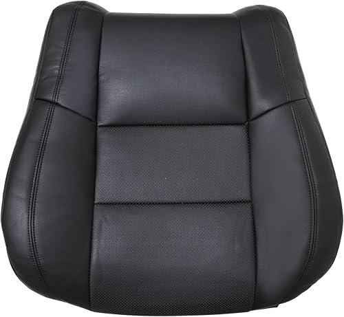 GXARTS Front Passenger Side Top Replacement Perforated Leather Seat Cover Black 