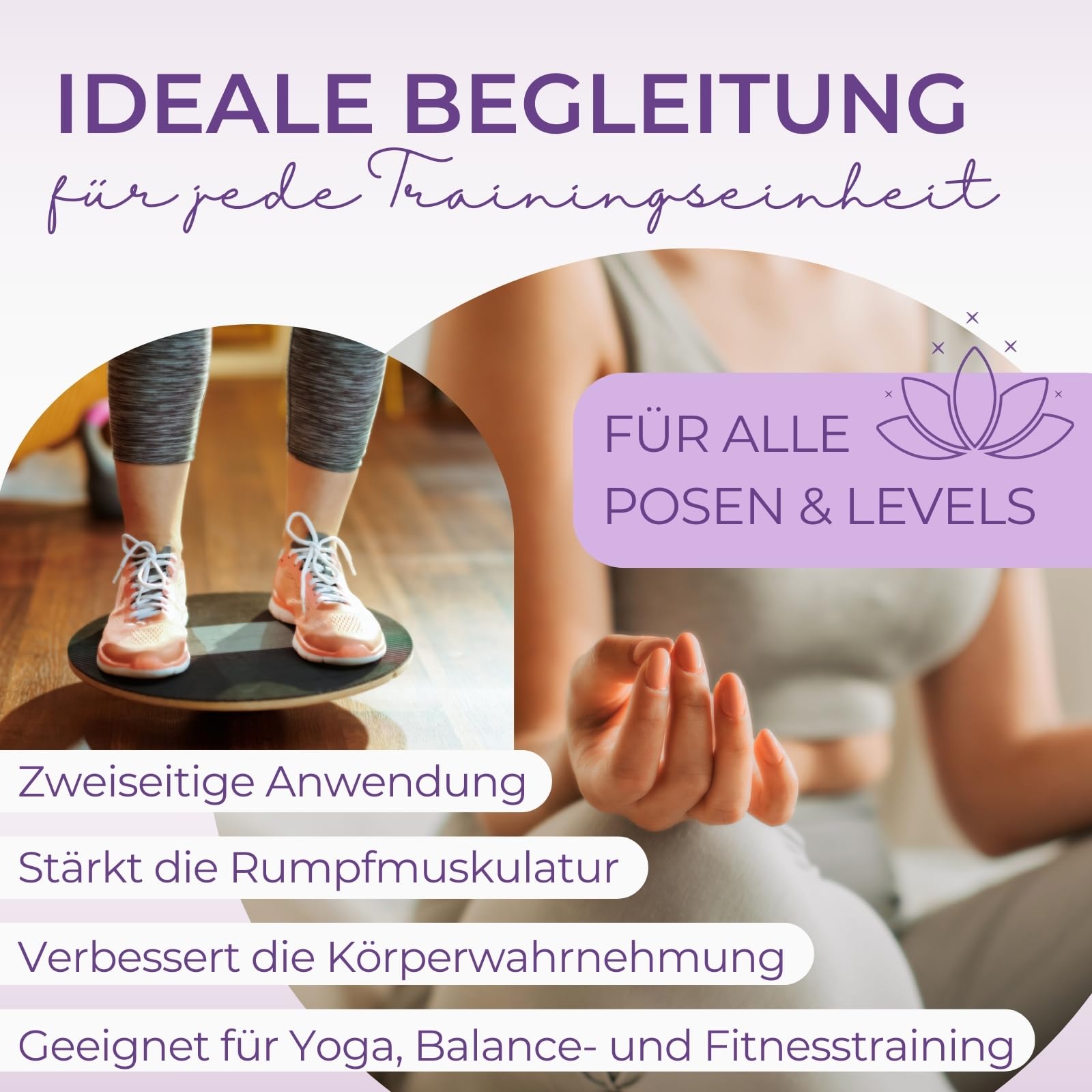 EMMAfit Kork Halbkugel I Balance Ball für Yoga I hochwertige Fitness Halbkugel aus Kork für Balance Training I nachhaltige Balance-Halbkugel für Gleichgewichts- & Fitnesstraining