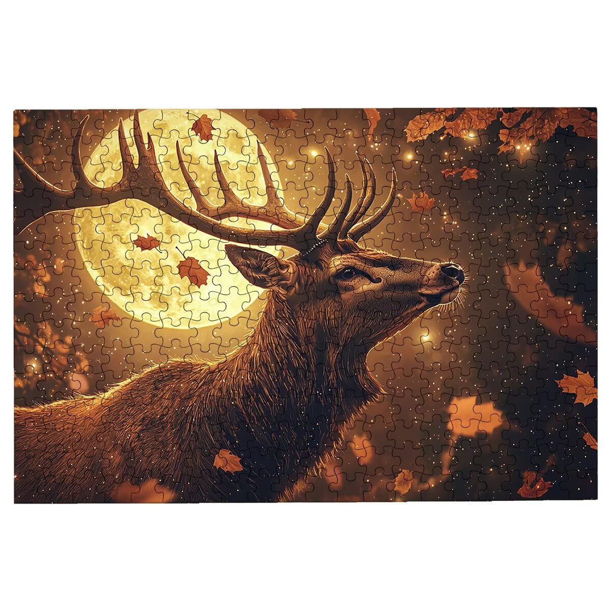 Puzzle 1000 sztuk jeleń, puzzle dla dorosłych, drewniane puzzle kreatywna rozrywka, zabawa, klasyczne puzzle edukacyjne z wysokiej jakości opakowaniem pomysł na prezent dla kobiet, wystrój domu -3132