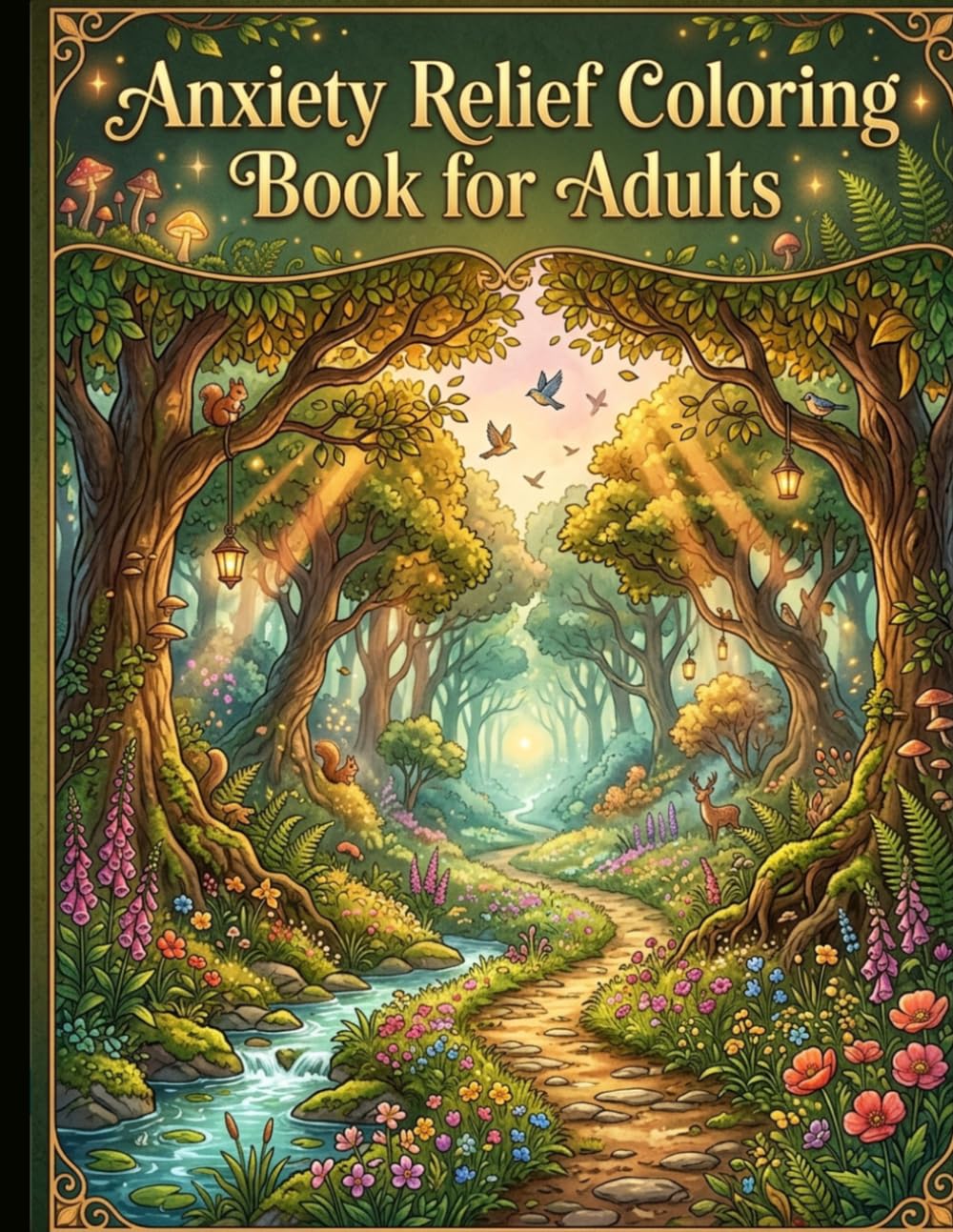 Anxiety Relief Coloring Book for Adults: Detailed Animal Scenes in Peaceful Nature and Scenic Landscapes for Relaxation and Calm Focus.