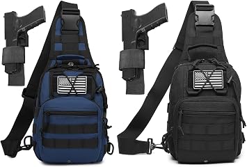 Small Tactical Sling Bag for Men with Holster Military EDC Shoulder Bag CCW Crossbody Bag 7 Liters