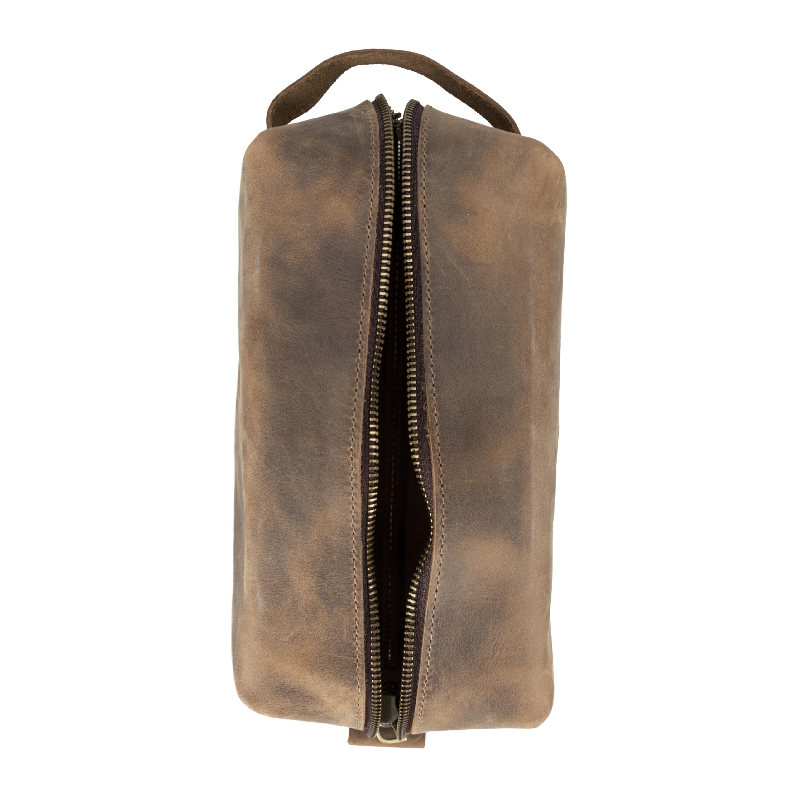 Lev Leather %100 Hakiki Deri Makyaj Çantası, Kişisel Bakım Çantası, Makyaj Çantası, Taşıma Saplı Tuvalet Çantası, Banyo Çantası, Kişisel Hijyen Kiti, Seyahat Kiti (Koyu Kahverengi, X-Large)