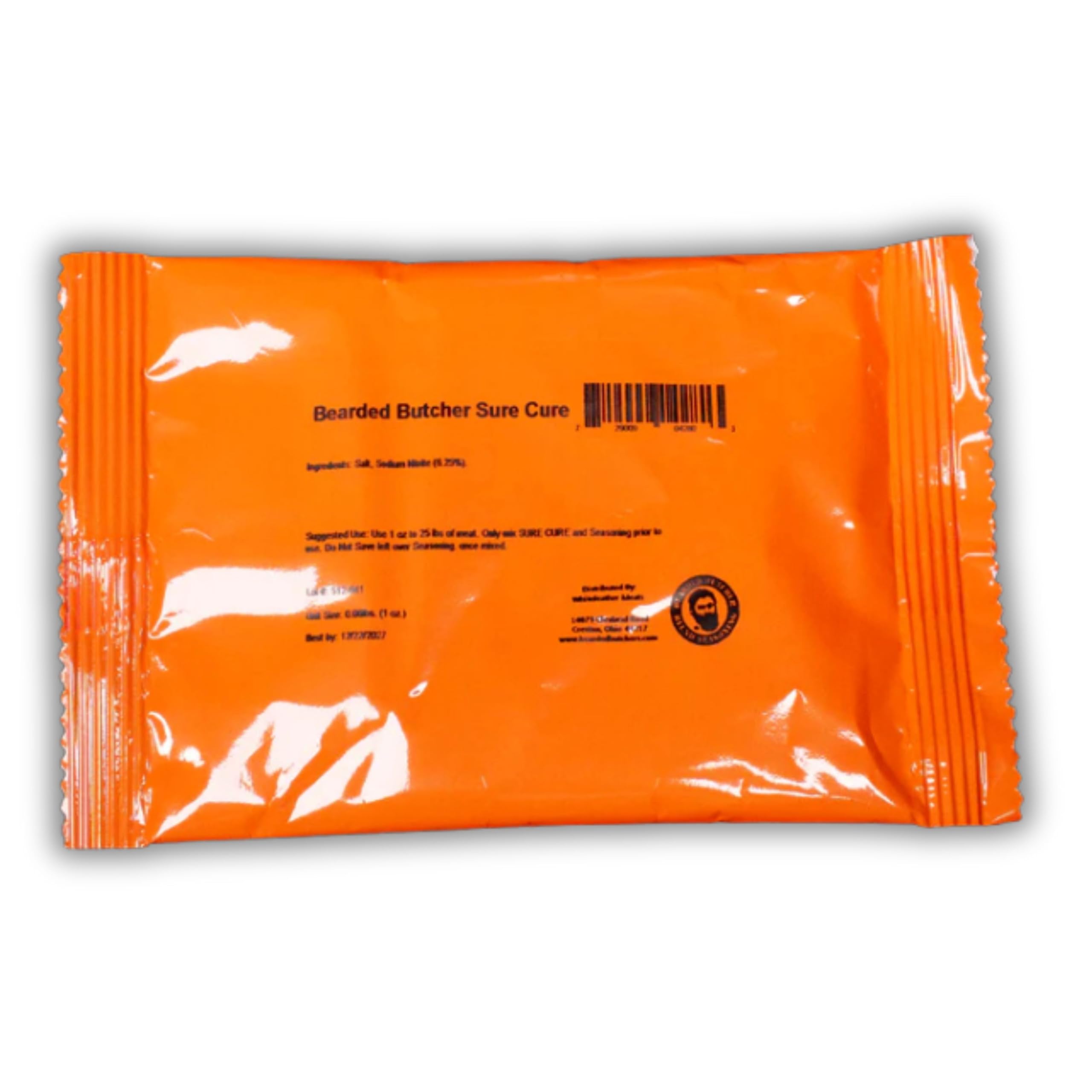 Bearded Butchers Curing Salt (Sodium Nitrite), 1 oz – DIY Meat Curing for Jerky, Sausage, Snack Sticks & Preserving, Pre-Portioned for Up to 25 lbs of Meat, No Added Dyes