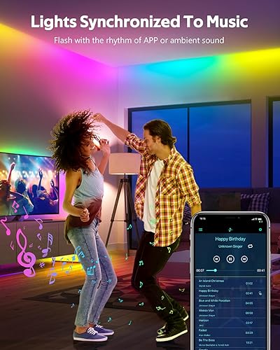 Miniatura 4 de Tira de luz LED inteligente de 100 pies, RGB IC, 1 rollo de 24 V, tira de luces LED direccionables para exteriores, impermeable, multicolor, luces