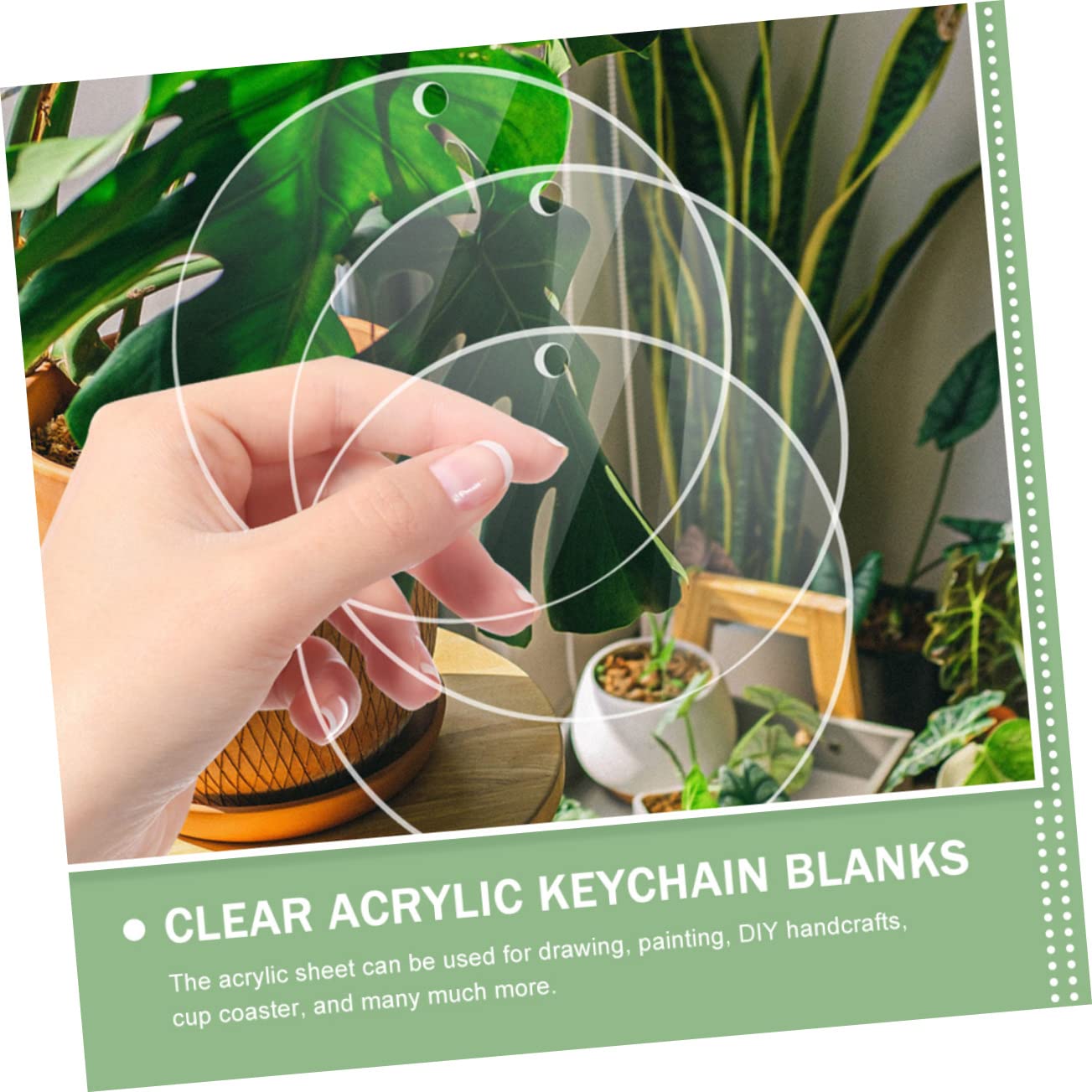 DOITOOL 20pcs Transparent Acrylic Round Discs Thick for Keychains Crafts and Art Projects