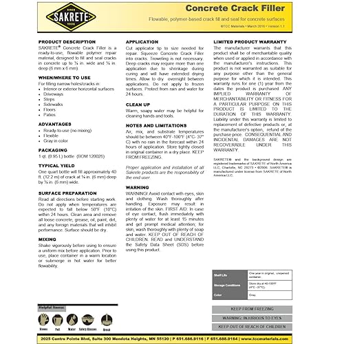 Miniatura 2 de sakrete hormigón relleno de grietas1Qt.