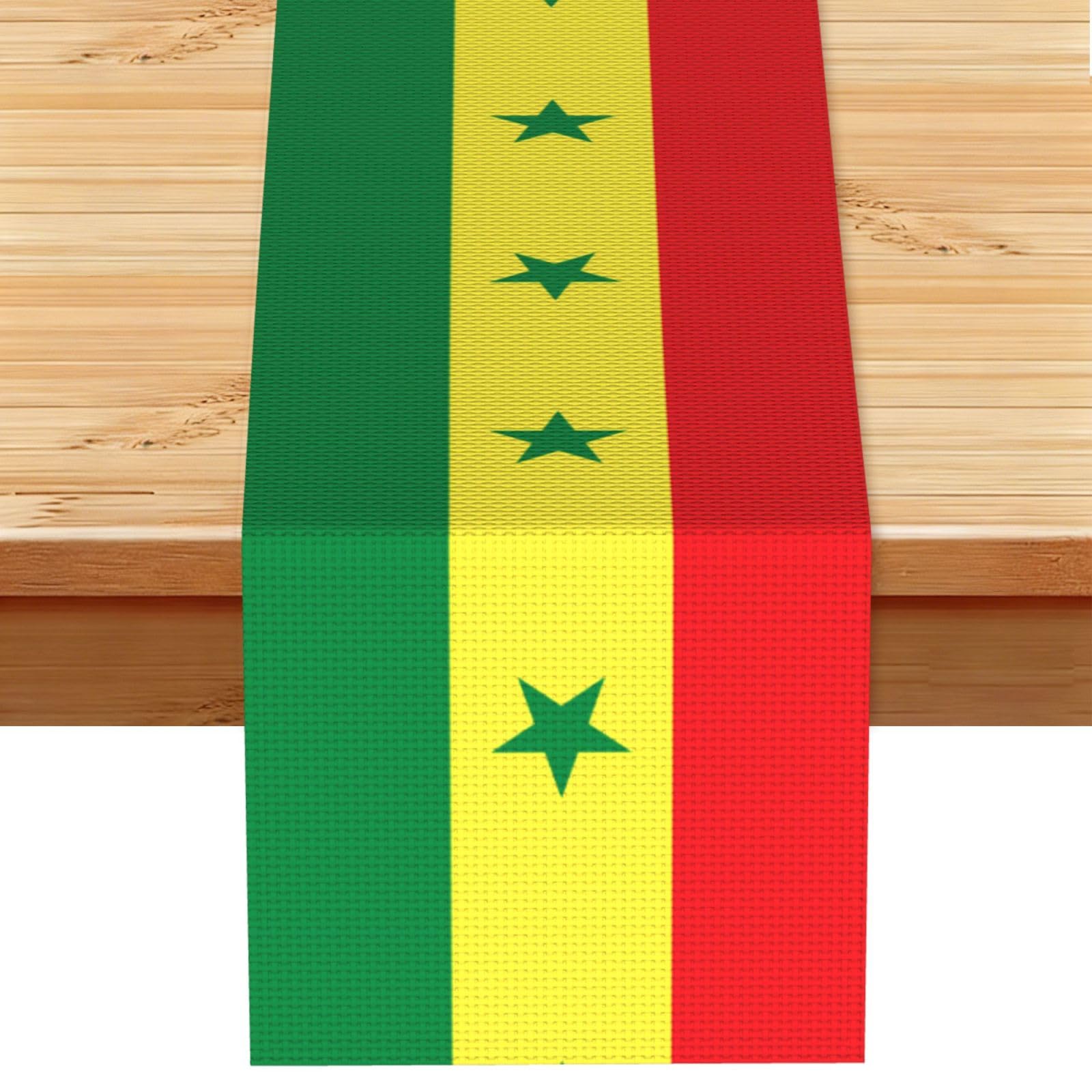 Flag of Senegal Table Runner 13x72 Inch Dining Decor