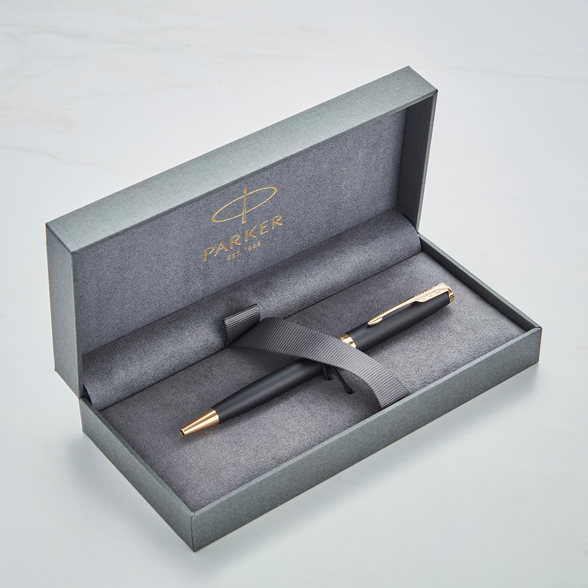 Personalised Parker Sonnet Pen with Custom Engraving - Gifts for Professionals, Graduation, Wedding, Birthday - Pen with Name/Text Customisation (Ballpoint Pen, Matt Black Gold Trim)