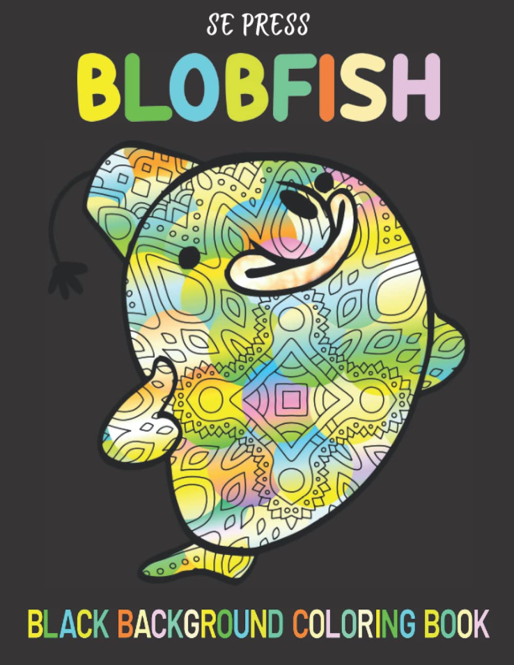 Blobfish Black Background Coloring Book