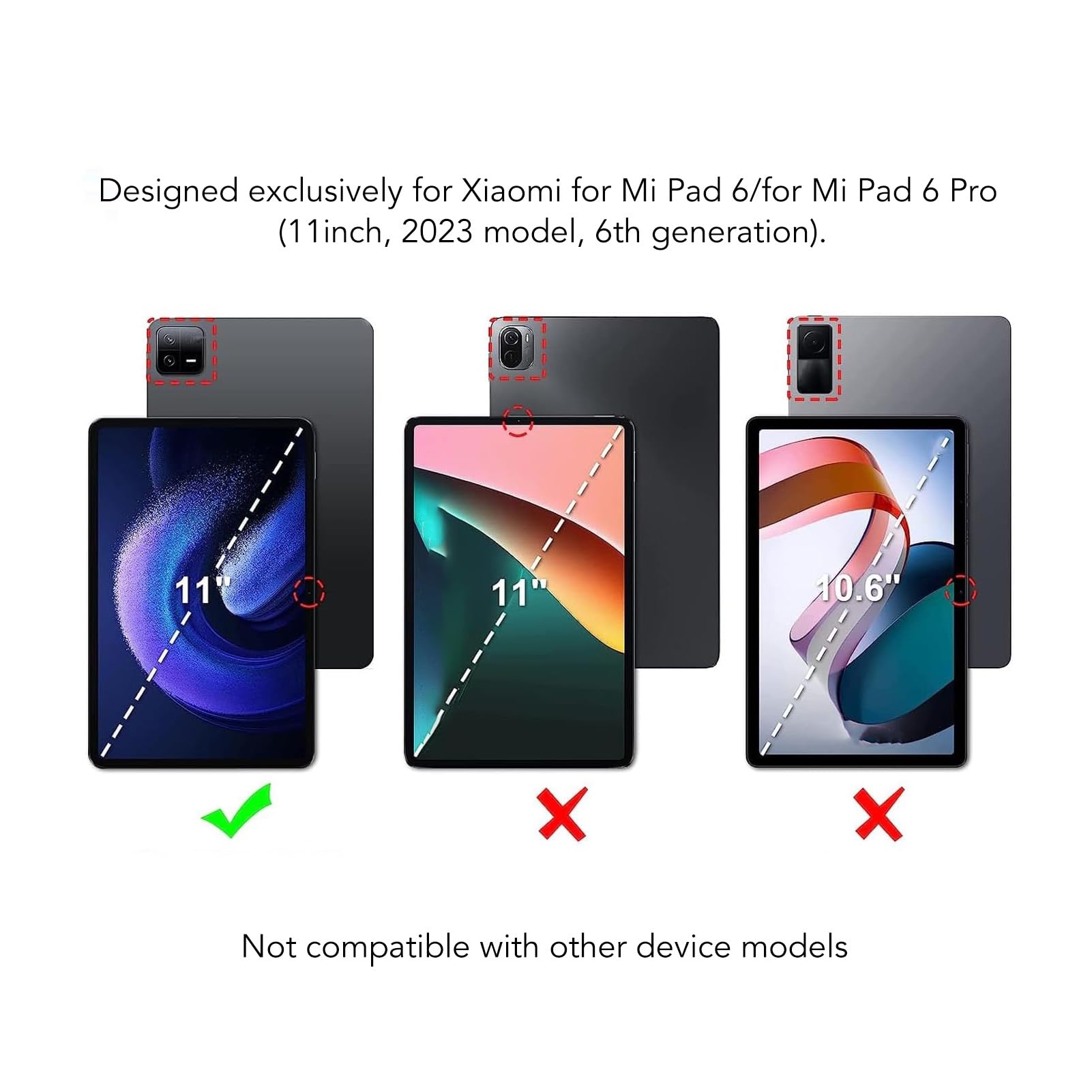 Etui na klawiaturę do Bezprzewodowa Klawiatura Bluetooth z osłoną ochronną dla Mi Pad 6 6 Pro, Przenośna Podstawka ze Skóry PU z wyjmowaną magnetyczną klawiaturą
