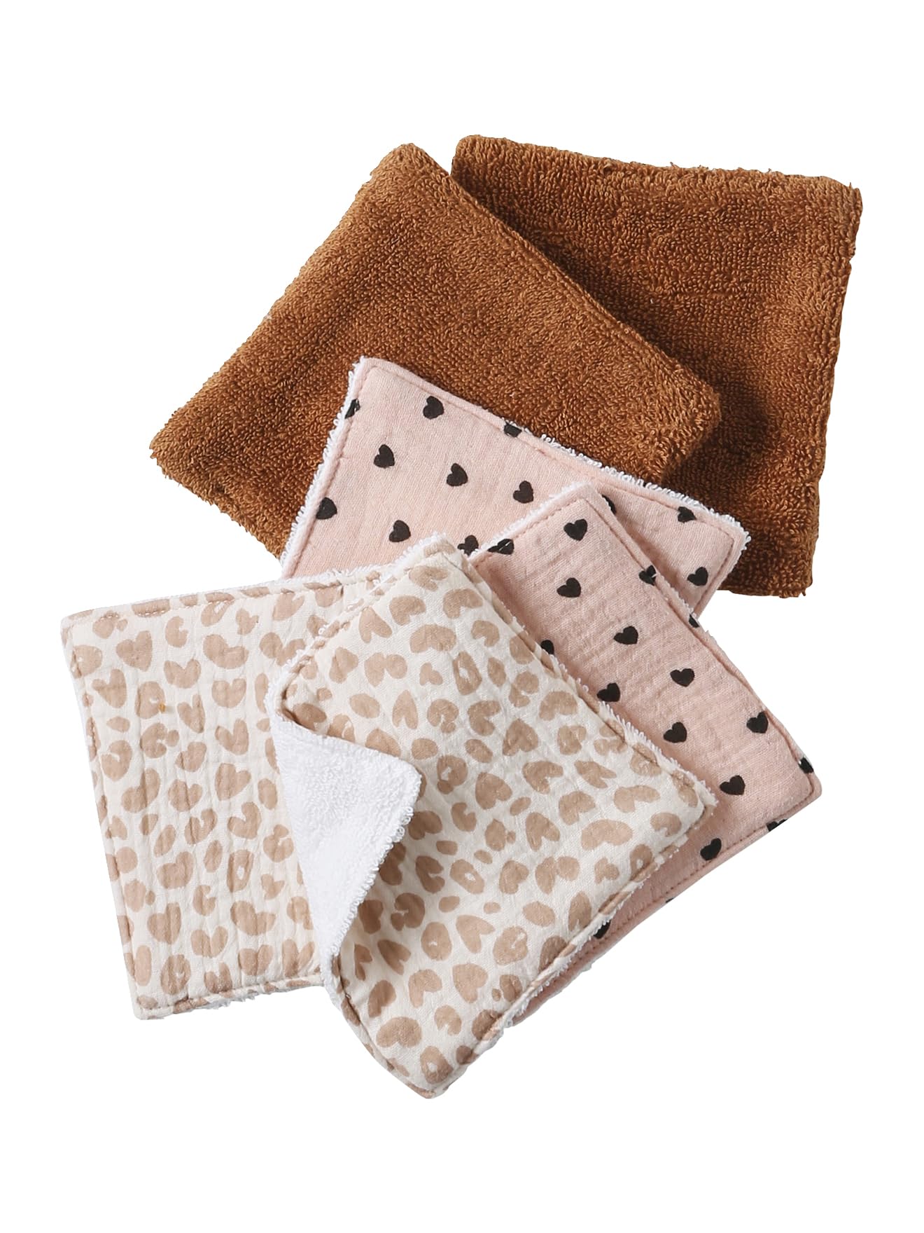 VERTBAUDET Lot de 6 lingettes lavables noisette TU