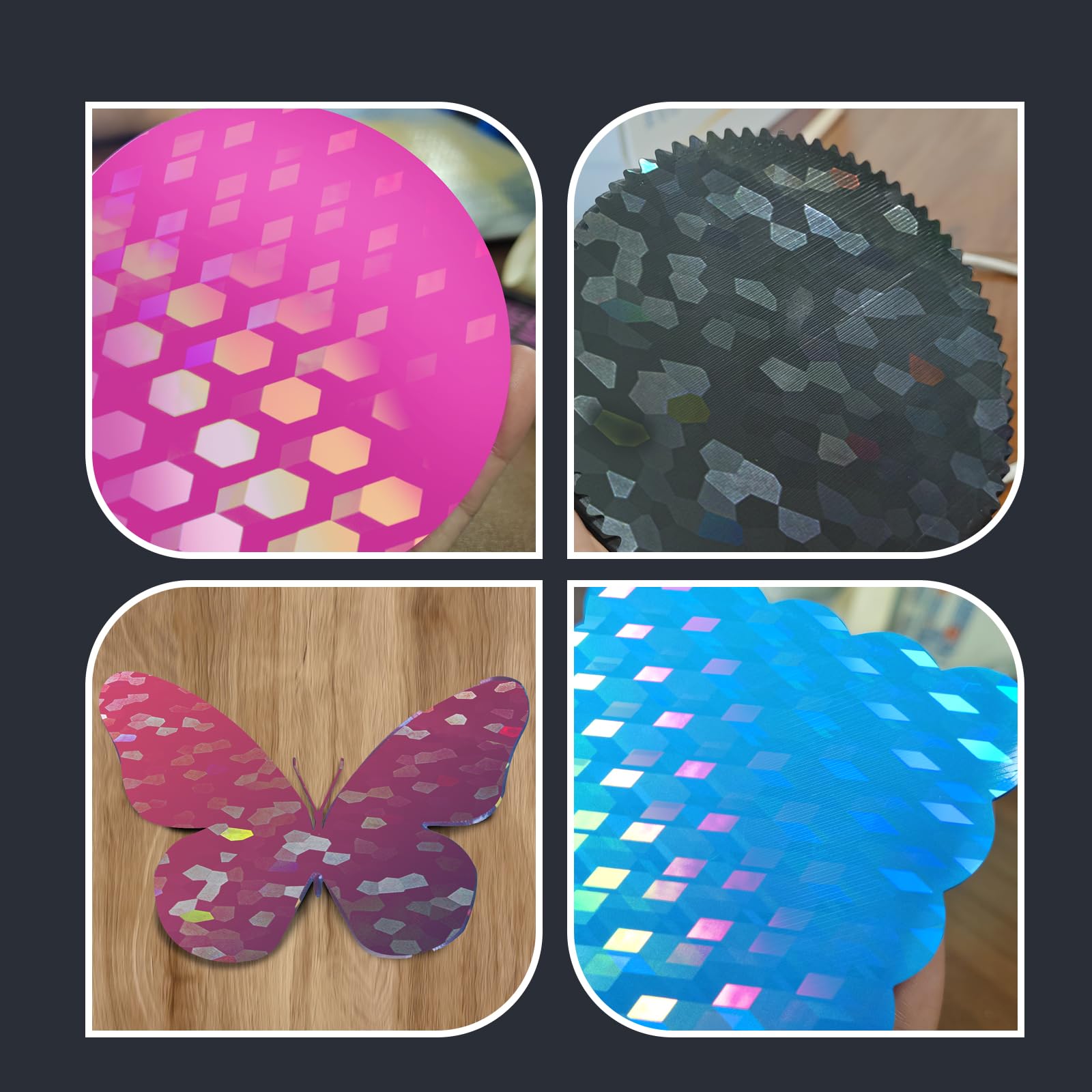 IdeaFormer PEG płyta drukująca dla Bambulab P1S/A1/X1C/P1P/X1/P2S, Holographic Hex Glow+Water Cube Smooth Build Plate Spring Steel Płyta drukująca dla Bambu Lab A1 P1S X1C