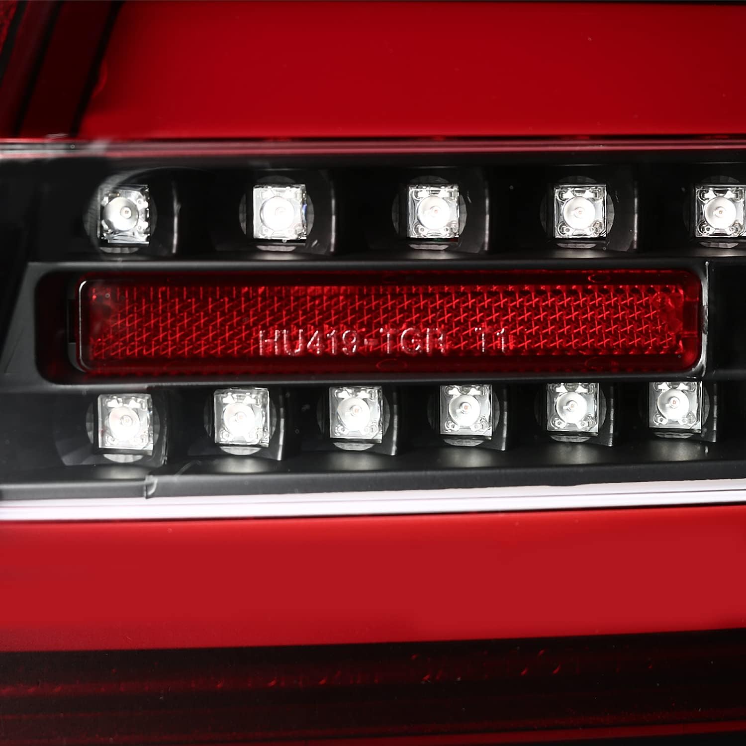 SPEC-D TUNING Red LED Bar Tail Lights Compatible with 2008-2017 Mitsubishi Lancer, 2008-2015 Mitsubishi Lancer Evolution, Left + Right Pair Assembly