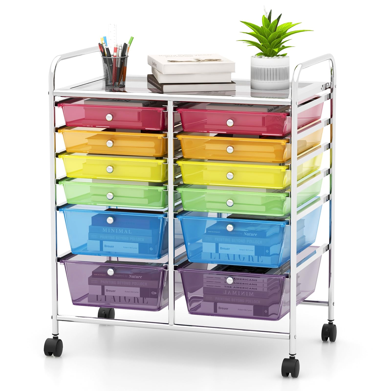 Happygrill 12-Drawer Rolling Storage Cart