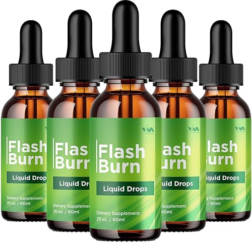 Flash Burn Drops Suplemento de apoyo vitamínico saludable (paquete de 5) - Fórmula avanzada FlashBurn, líquido FlashBurn Drops 24 horas, energía de disponible en Yaxa Costa Rica