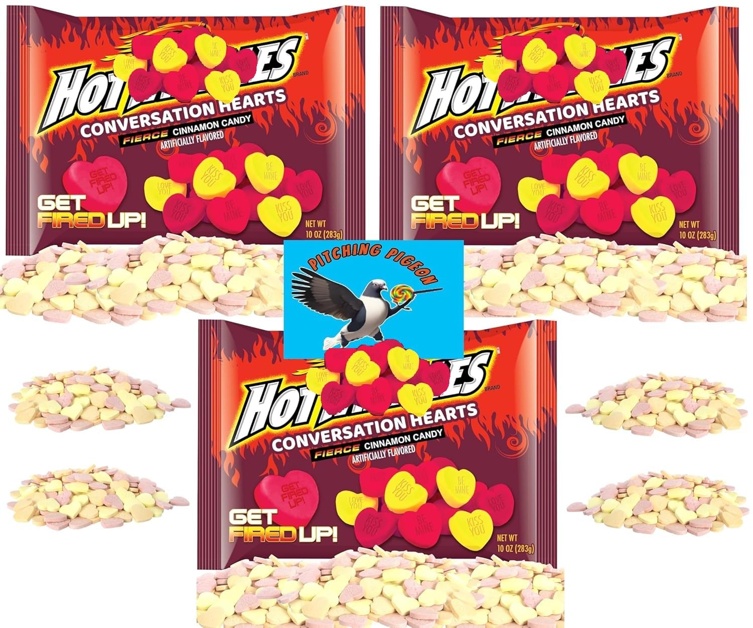Hot Tamales Conversation Hearts Valentine Candy – 30oz Total | Fierce Cinnamon Flavored Heart-Shaped Valentine’s Hard Candy with Fun Messages for Classroom Exchanges, Parties & Gifts