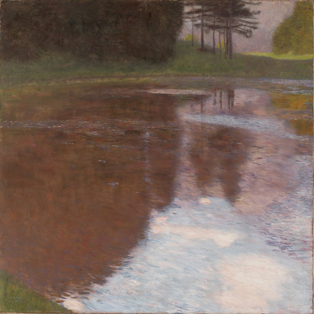 Cadre Gustav Klimt Tranquil Pond grand format pour habiller un grand mur