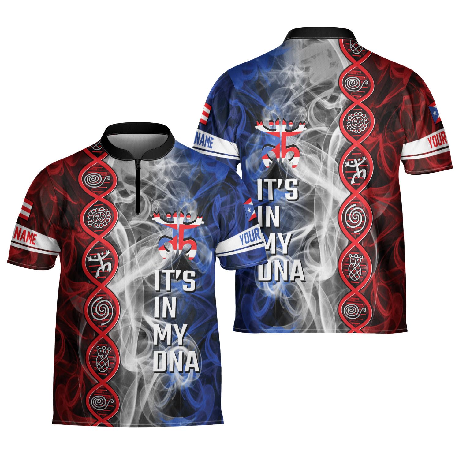 Artparel Personalized Puerto Rico AOP Bowling Jersey Puerto Rico Shirt 3D Puerto Rico Shirt for Men Women Puerto Rican Jersey