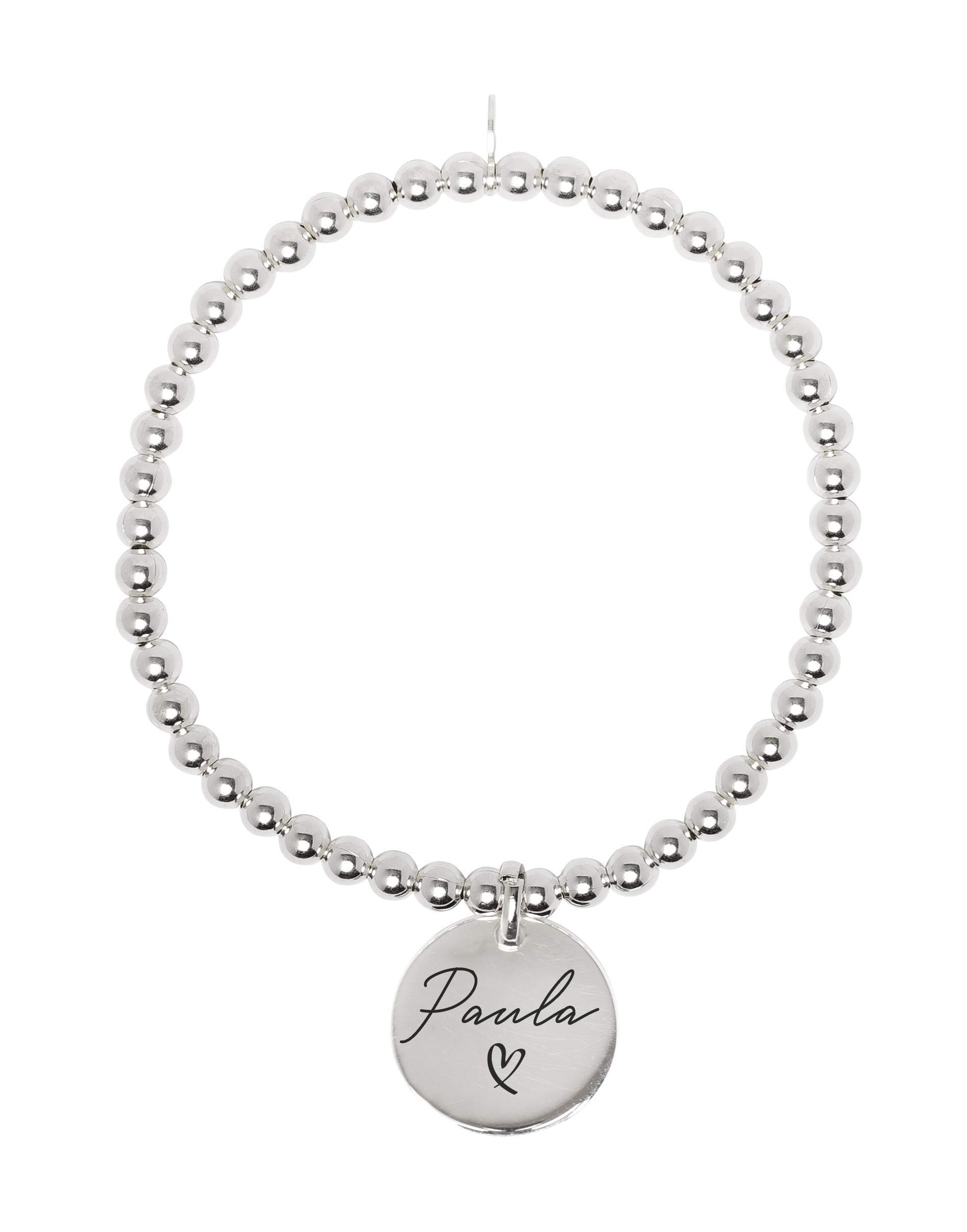 Pulsera Personalizada en Plata de Ley grabada a láser Regalo Perfecto Mujer