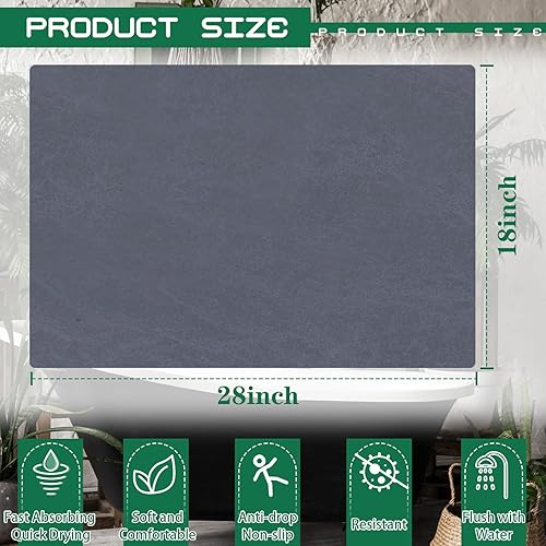 Miniatura 2 de Alfombrilla de baño de tierra de diatomeas, suave, de secado rápido, antideslizante, tapete de ducha súper absorbente y lavable