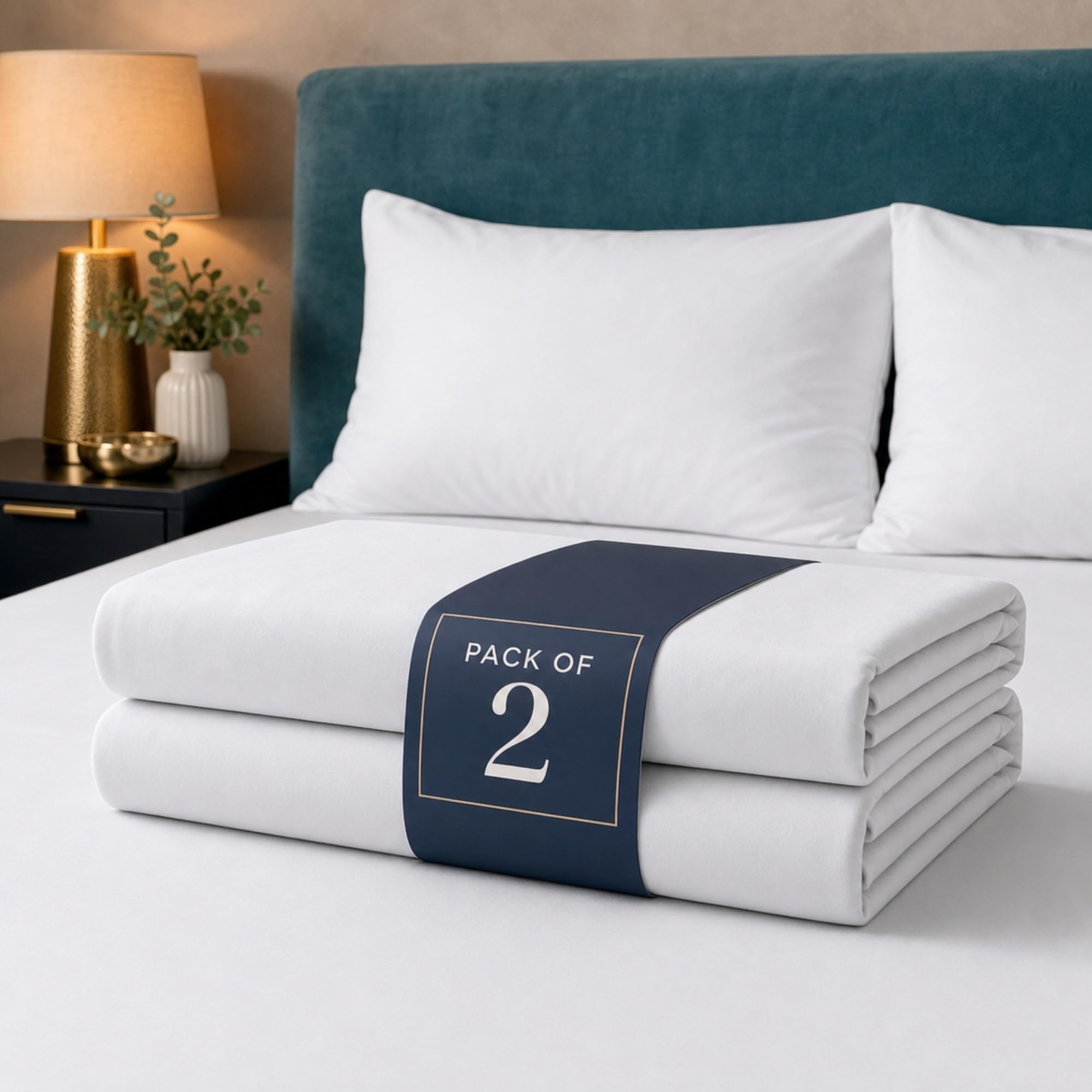 Z&A Bedding Fitted Sheet - 30CM Extra Deep Elastic Corners Bedsheet, Soft Brushed Microfibre Sheet, Washable, Shrinkage & Fade Resistant (White, 2x Small Double (120 × 190 + 30cm))