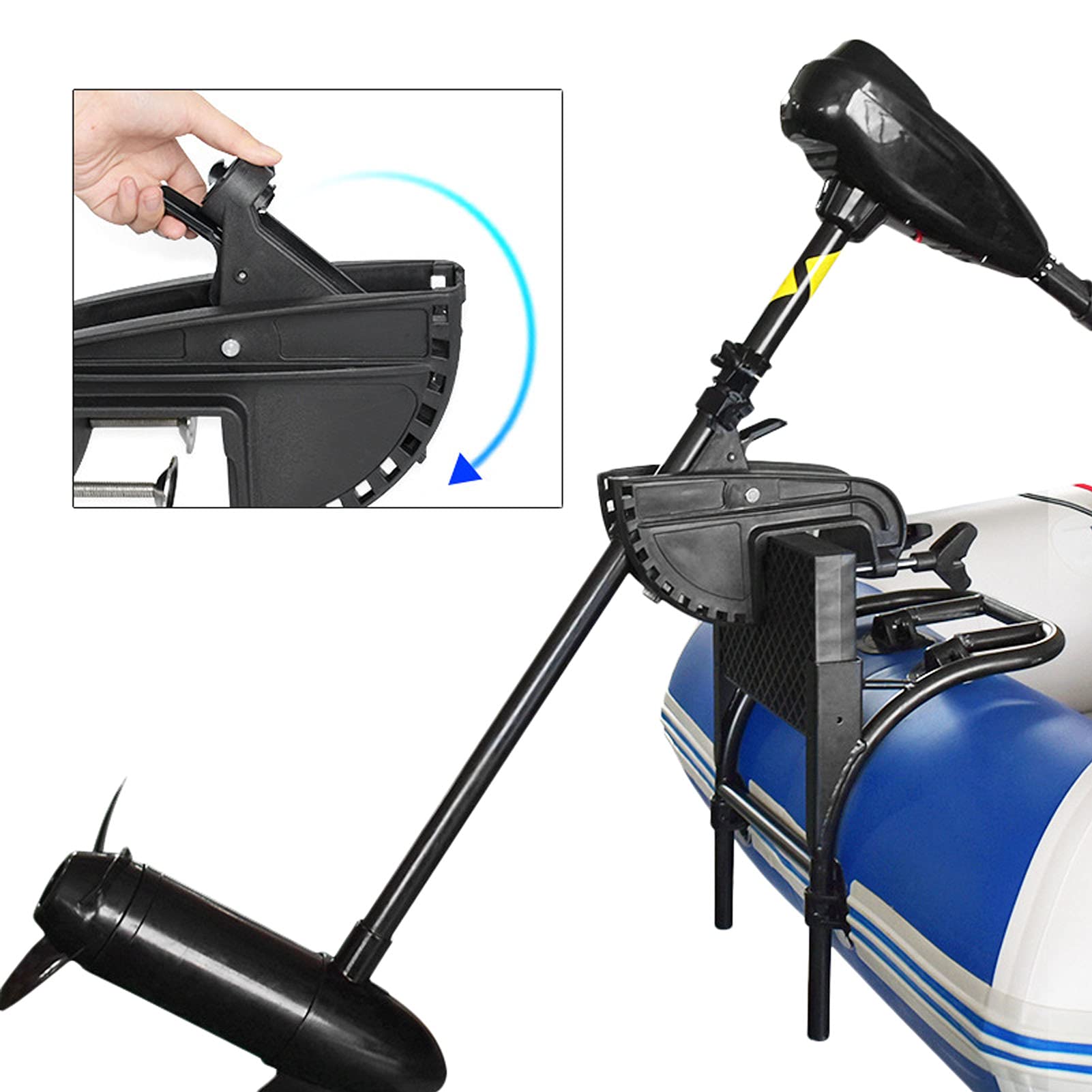 Support de Moteur de Bateau, Support de Propulseur de Moteur électrique 12V Ensemble de Charnière de Support de Bateau Stent de Moteur Hors Bord éLectrique pour Kayak de Bateau Gonflable