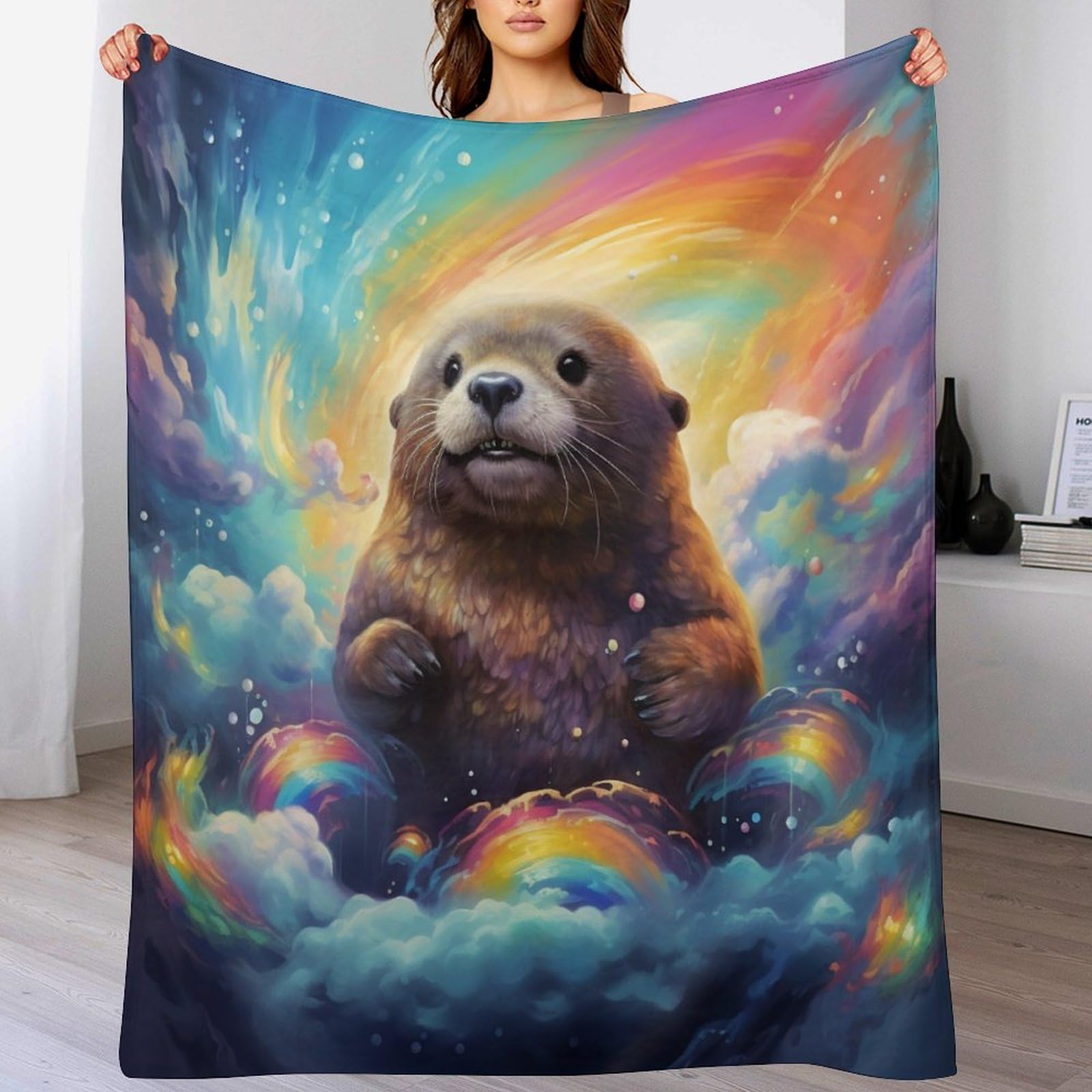 Manta de forro polar supersuave mullida ligera con estampado 140x180cm