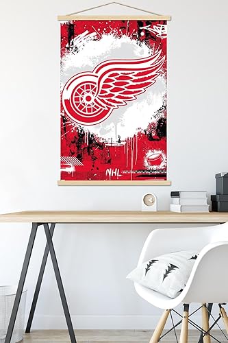 Miniatura 5 de Trends International NHL Detroit Red Wings - Póster de pared con logotipo Maximalist 23 con marco magnético