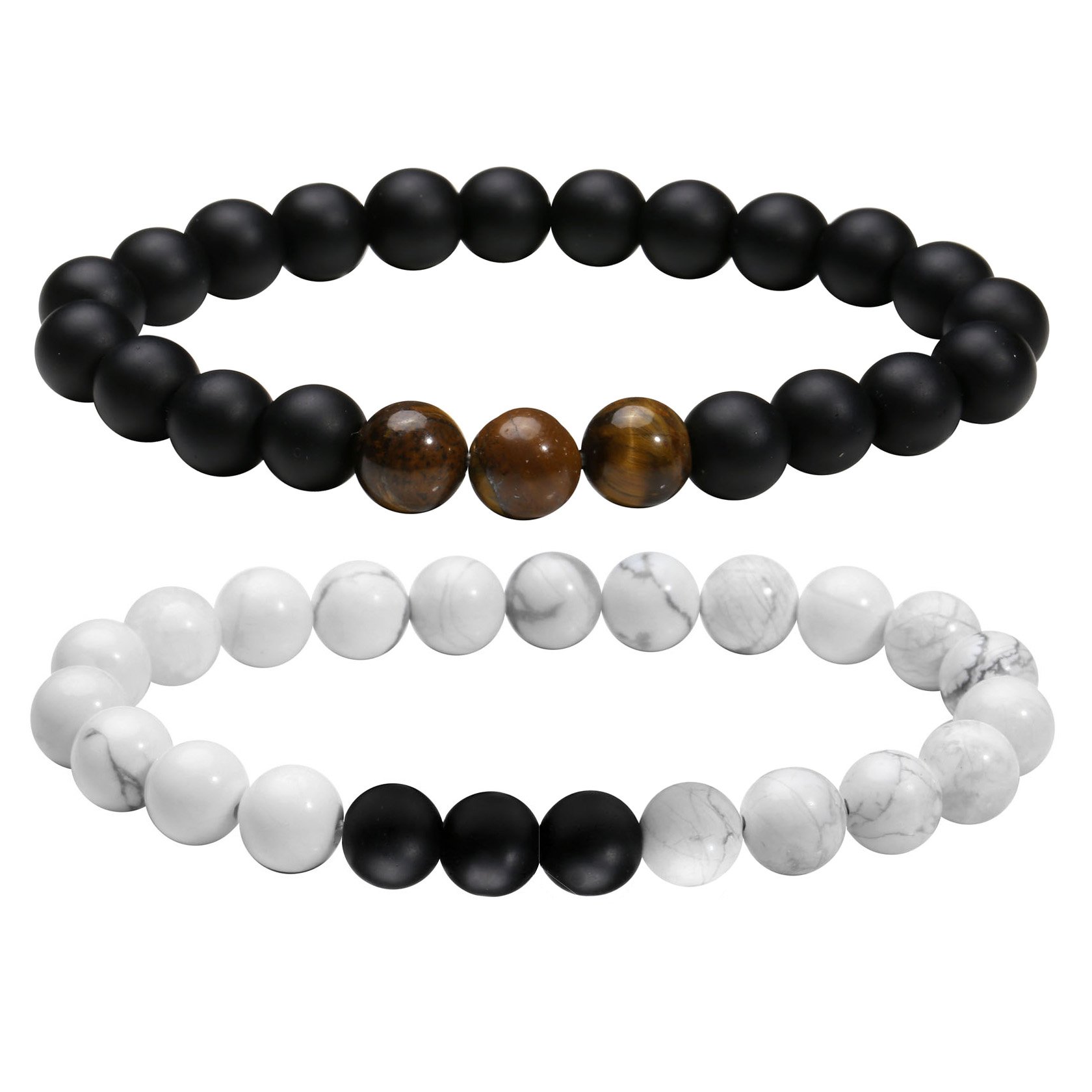 Braccialetto Elastico con Perline Rotonde da 8 mm in Pietre preziose Naturali per San Valentino, Perfetto per Ragazze.